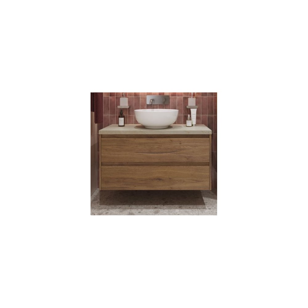 Подвесная тумба со столешницей и накладной раковиной BelBagno KRAFT 80 ...