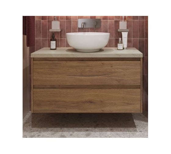 Подвесная тумба со столешницей и накладной раковиной BelBagno KRAFT 80 KRAFT80RT-KEPMCO-1077-SET 1