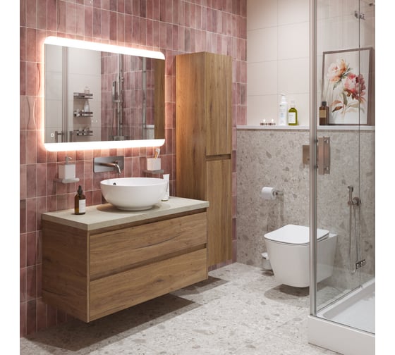 Подвесная тумба со столешницей и накладной раковиной BelBagno KRAFT 80 KRAFT80RT-KEPMCO-1077-SET