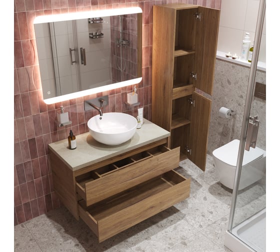 Подвесная тумба со столешницей и накладной раковиной BelBagno KRAFT 80 KRAFT80RT-KEPMCO-1077-SET