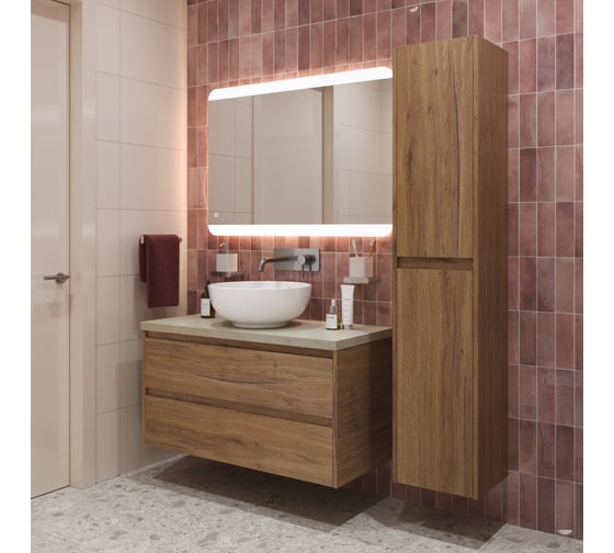 Подвесная тумба со столешницей и накладной раковиной BelBagno KRAFT 80 KRAFT80RT-KEPMCO-1077-SET