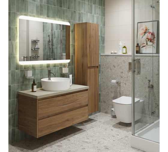 Подвесная тумба со столешницей и накладной раковиной BelBagno KRAFT 80 KRAFT80RT-KEPMCO-1306-SET