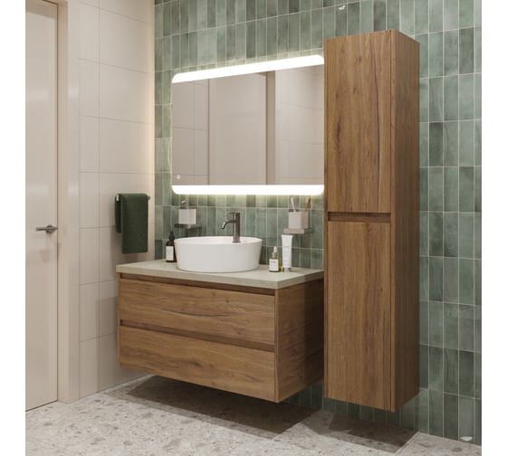 Подвесная тумба со столешницей и накладной раковиной BelBagno KRAFT 80 KRAFT80RT-KEPMCO-1306-SET