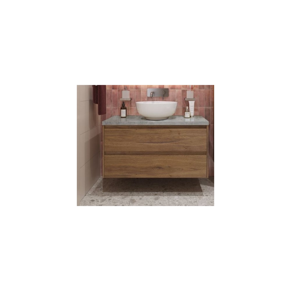 Подвесная тумба со столешницей и накладной раковиной BelBagno KRAFT 80 ...