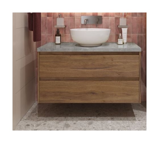 Подвесная тумба со столешницей и накладной раковиной BelBagno KRAFT 80 KRAFT80RT-KEPMGL-1077-SET