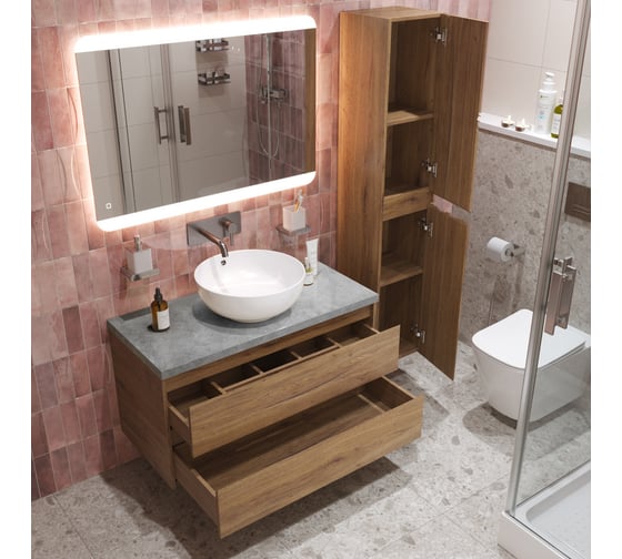 Подвесная тумба со столешницей и накладной раковиной BelBagno KRAFT 80 KRAFT80RT-KEPMGL-1077-SET