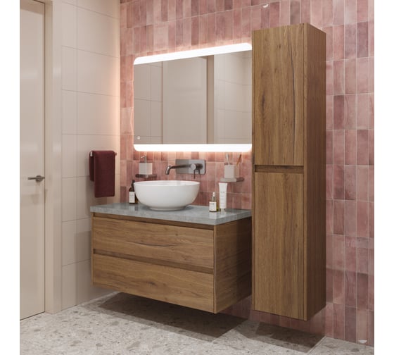 Подвесная тумба со столешницей и накладной раковиной BelBagno KRAFT 80 KRAFT80RT-KEPMGL-1077-SET