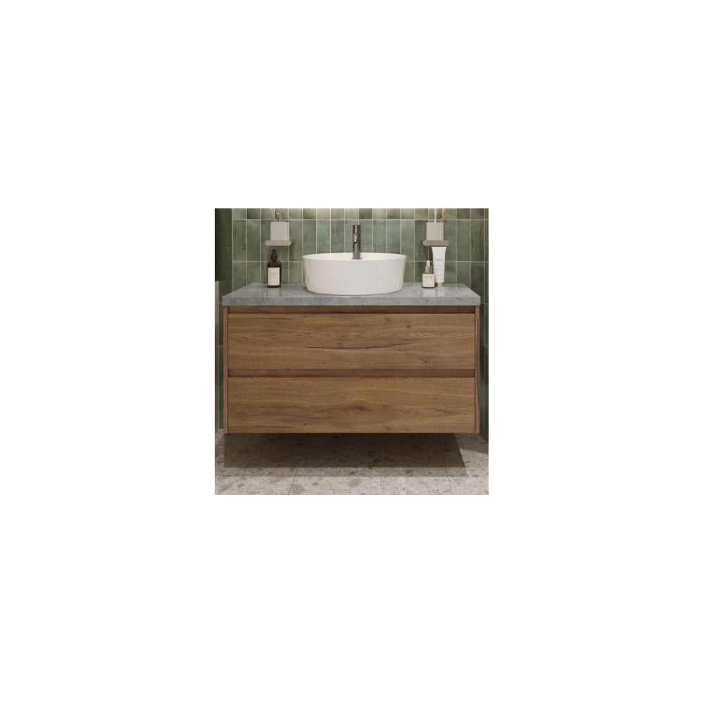 Подвесная тумба со столешницей и накладной раковиной BelBagno KRAFT 80 ...