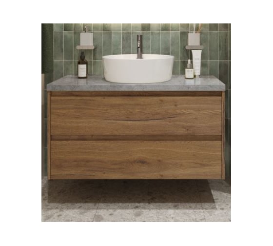 Подвесная тумба со столешницей и накладной раковиной BelBagno KRAFT 80 KRAFT80RT-KEPMGL-1306-SET