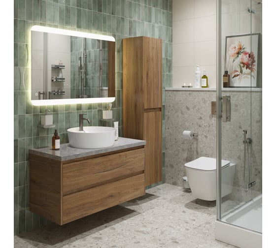 Подвесная тумба со столешницей и накладной раковиной BelBagno KRAFT 80 KRAFT80RT-KEPMGL-1306-SET