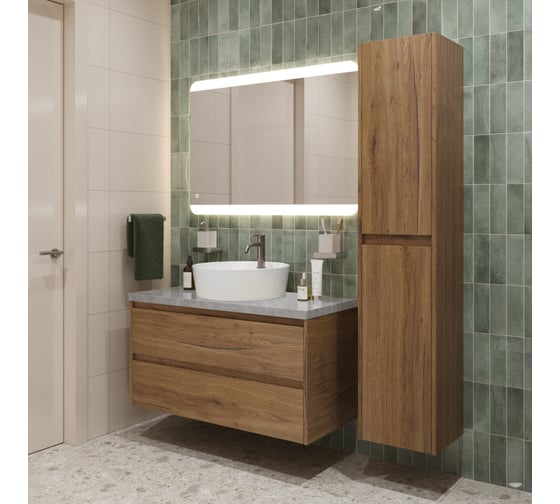 Подвесная тумба со столешницей и накладной раковиной BelBagno KRAFT 80 KRAFT80RT-KEPMGL-1306-SET