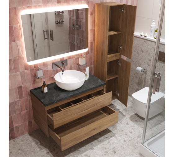 Подвесная тумба со столешницей и накладной раковиной BelBagno KRAFT 80 KRAFT80RT-KEPMNO-1077-SET