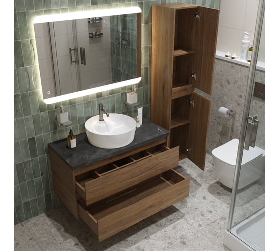 Подвесная тумба со столешницей и накладной раковиной BelBagno KRAFT 80 KRAFT80RT-KEPMNO-1306-SET