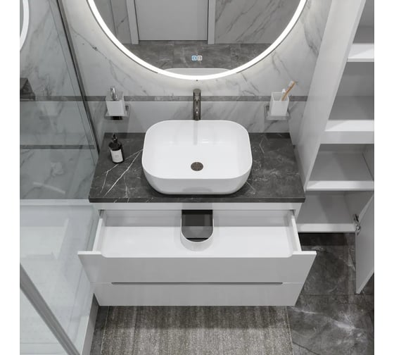 Тумба подвесная со столешницей и накладной раковиной BelBagno ETNA 80 ETNA80BL-KEPMNO-1302-SET