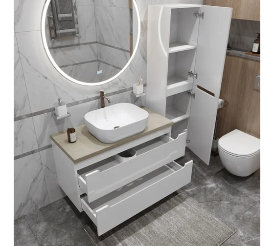 Тумба подвесная со столешницей и накладной раковиной BelBagno ETNA 80 ETNA80BL-KEPMCO-1302-SET