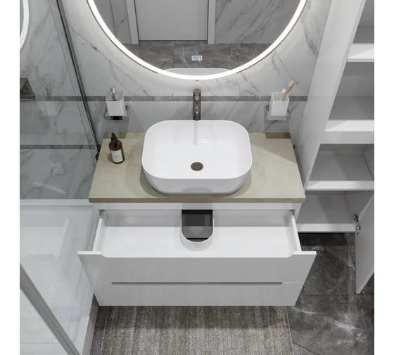 Тумба подвесная со столешницей и накладной раковиной BelBagno ETNA 80 ETNA80BL-KEPMCO-1302-SET