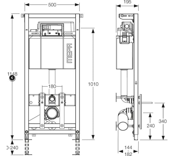Инсталляция для унитаза MEPA Sanicontrol A31 Mondo 514809