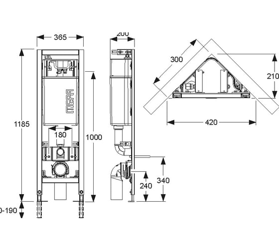 Инсталляция угловая для унитаза MEPA VariVIT E31 514802