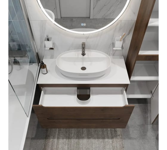 Тумба подвесная со столешницей и накладной раковиной BelBagno ETNA 100 ETNA100RW-KEPBO-1346-SET