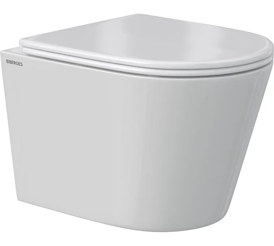 Комплект инсталляция Berges АТОМ кнопка черная Soft Touch, унитаз VITA Rimless 49 см, сиденье дюропласт микролифт, быстросъём 043385