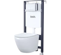 Комплект IDDIS 3в1: подвесной унитаз, инсталляция и клавиша смыва, BASB010i73