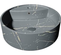 Накладная раковина Teymi Lina S D40 с полочкой под смеситель, графит мрамор T50180 ЦБ-00269677