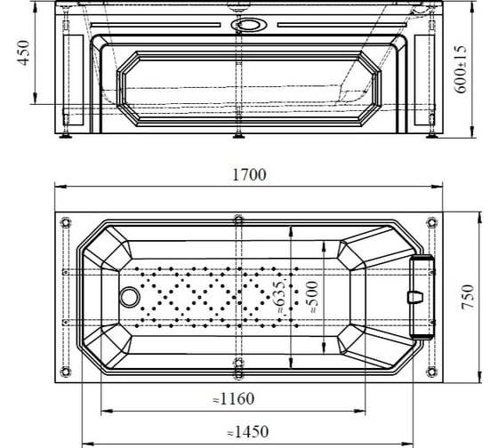 Акриловая ванна Радомир УЭЛЬС 1700х750 1-01-0-0-1-115