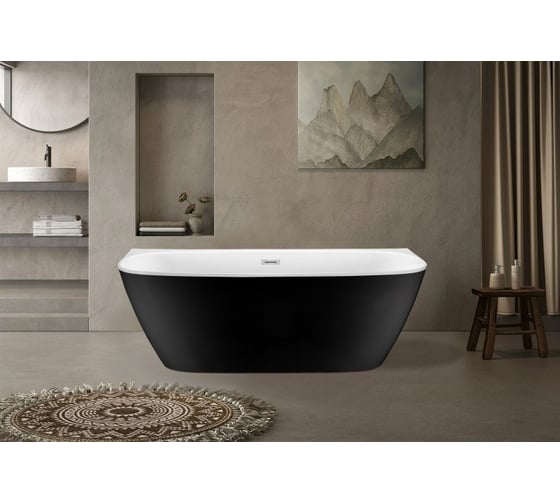 Акриловая ванна ESBANO San Marino (black) 1700x800x580 ESVASANMB 1