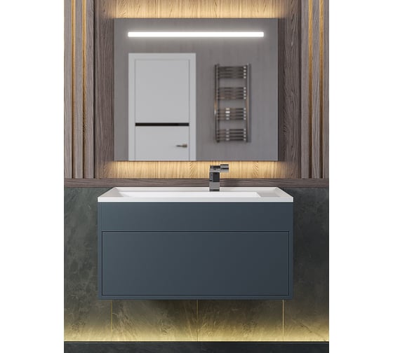 Раковина для ванной полувстраиваемая Uperwood Lotus_80 см, прямоугольная, белая матовая 35480000000