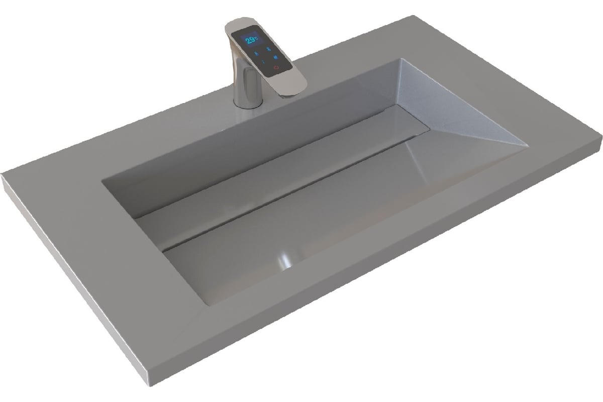 Раковина для ванной полувстраиваемая Uperwood Next_80 см, прямоугольная ...