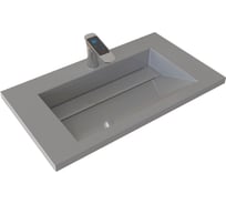 Раковина для ванной полувстраиваемая Uperwood Next_80 см, прямоугольная, серая глянцевая 290000019