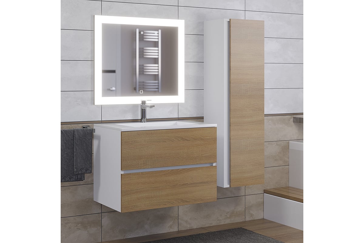 Тумба с раковиной для ванной Uperwood _Barsa-Next 70 см, подвесная ...