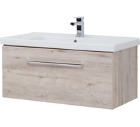 Подвесная тумба с раковиной Dreja BIG INN, 100 см, 1 ящик, дуб кантри - 77.0206D-641259 77.0206DK