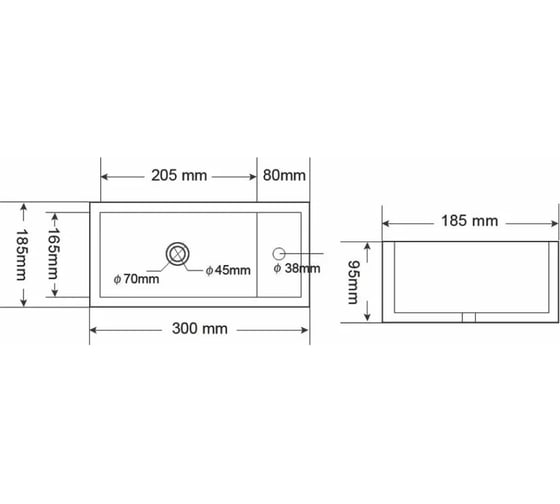 Подвесная раковина Orange белая, санфарфор B05-300W