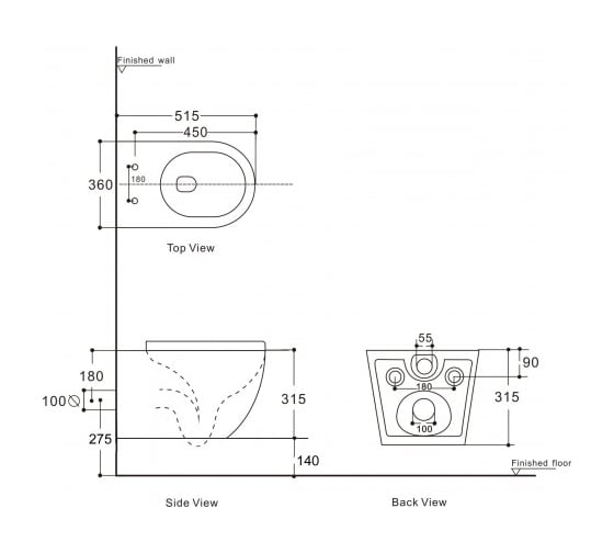 Подвесной унитаз Aquanet Cetus 2.0 W с сидением, с Rimless 00243541