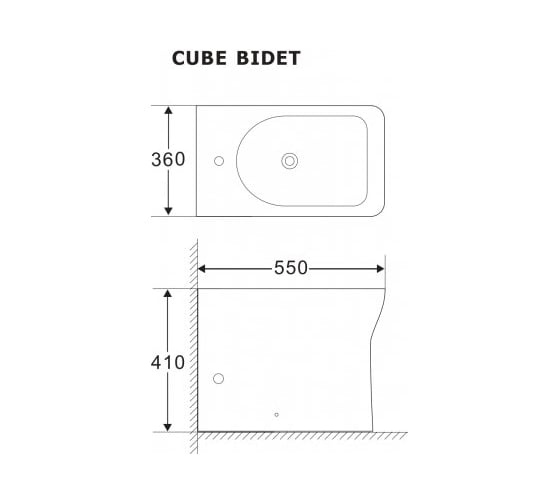 Напольное биде Aquanet Cube-B приставное 00210763