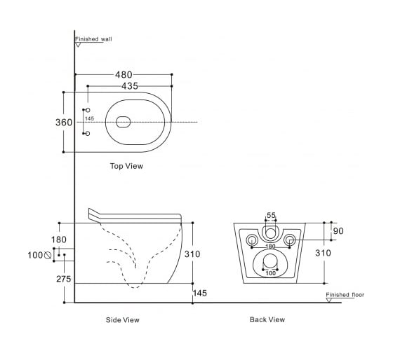 Подвесной унитаз Aquanet Cetus W Short с сидением, с Rimless 00249710