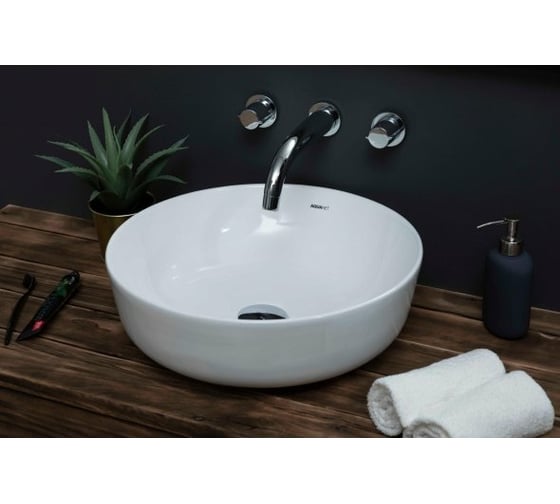 Керамическая раковина Aquanet MOON-1 накладная, 415х415х135 00211284