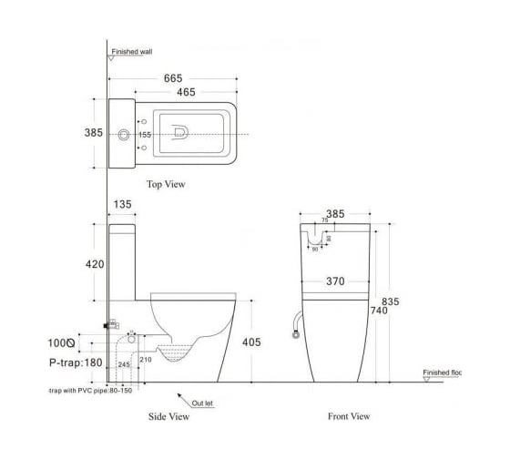 Чаша для напольного унитаза Aquanet TAVR-C1 с сидением Soft Close SLIMSEAT, с Rimless 00203346