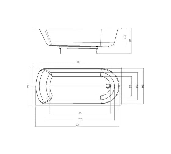 Ванна AQUATEK Ника 170x75 с фронтальным экраном NIK170-0000004 00000058891