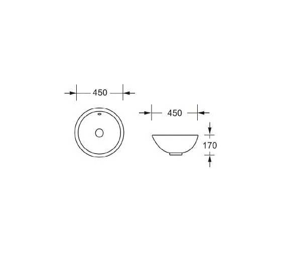 Раковина накладная CULTO AIR 450 круглая, белая 1001
