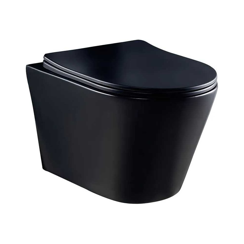 Унитаз подвесной CULTO MONET черный, безободковый, с сиденьем микролифт ...