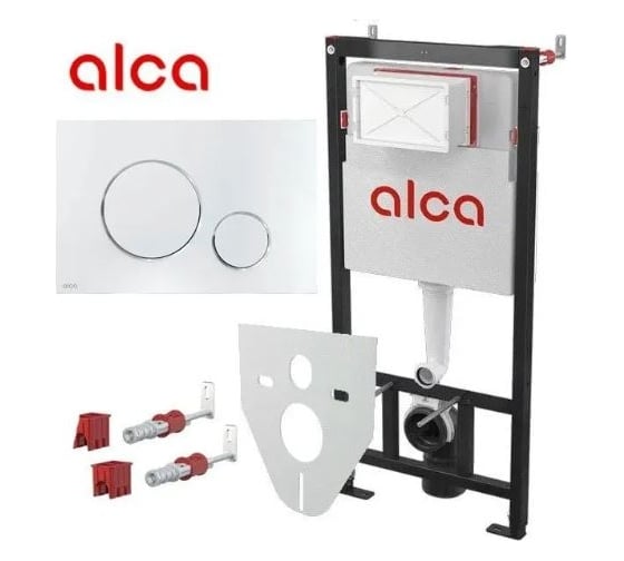 Комплект 3 в 1 CULTO: инсталляция AlcaPlast AM101/1120-4:1 RU M570-0001 + унитаз подвесной ANDI Black + кнопка хром AM101/1120-4-1-RU-M571-0001_3 1