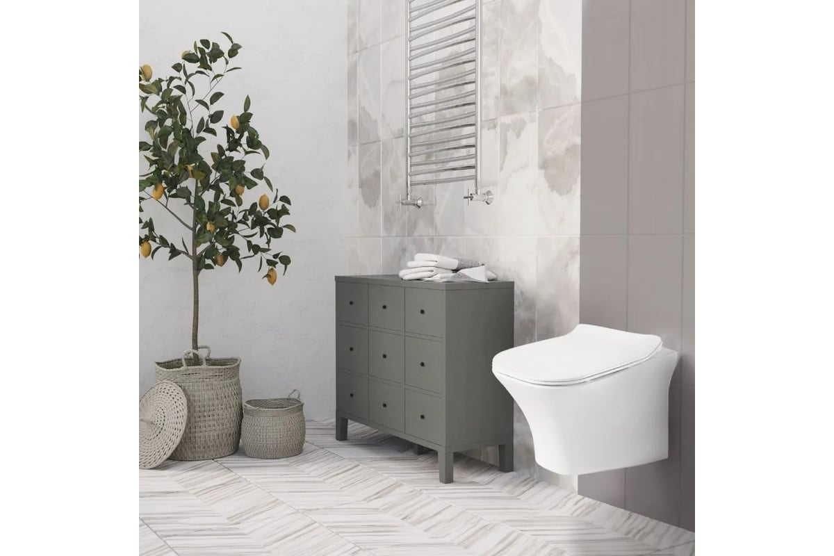 Инсталляция с подвесным унитазом CULTO PABLO, панель смыва черная УТ ...