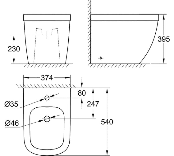 Напольное биде Grohe Euro Ceramic 39340000