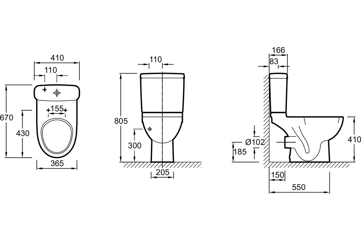 Унитаз JACOB DELAFON Odeon Up Reach с горизонтальным выпуском, высота ...