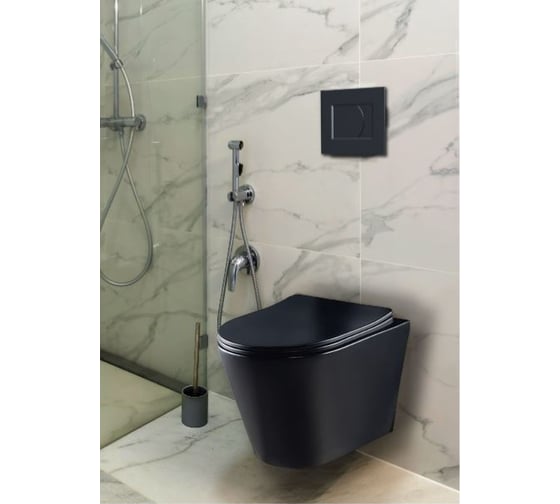 Комплект 3 в 1 CULTO инсталляция Grohe Rapid SL + унитаз подвесной MONET Black + кнопка GROHE Skate Cosmopolitan хром GROHE_SL_16