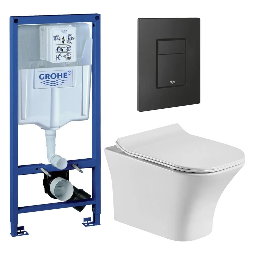 Комплект 3 в 1 CULTO инсталляция Grohe Rapid + унитаз подвесной PABLO ...