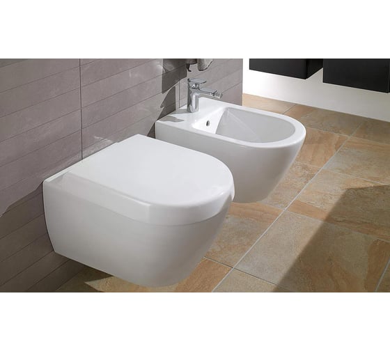 Подвесной унитаз Villeroy & Boch с комплектом креплений, слив горизонтальный 66001001 00000036890