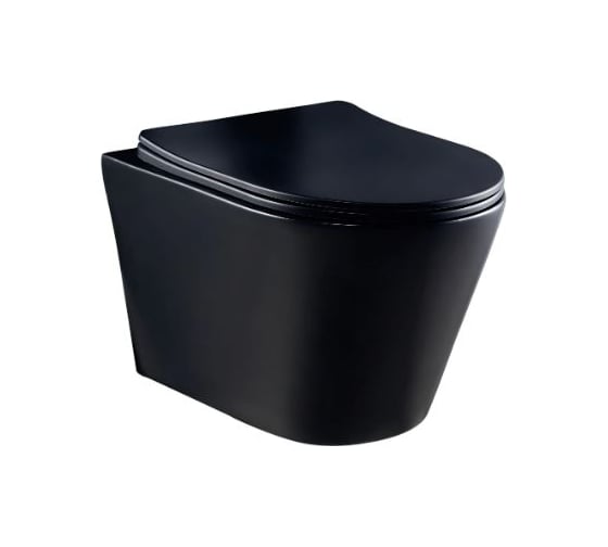 Подвесной унитаз комплект 4 в 1 инсталляция CULTO Grohe Rapid SL black, унитаз подвесной MONET Black, кнопка GROHE Skate Cosmopolitan черная матовая, сиденье микролифт GROHE_SL_16_BL